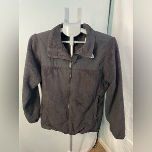 North Face Kids Jacket size XL (18) Black Fleece Furry‎ Full Zip Collared